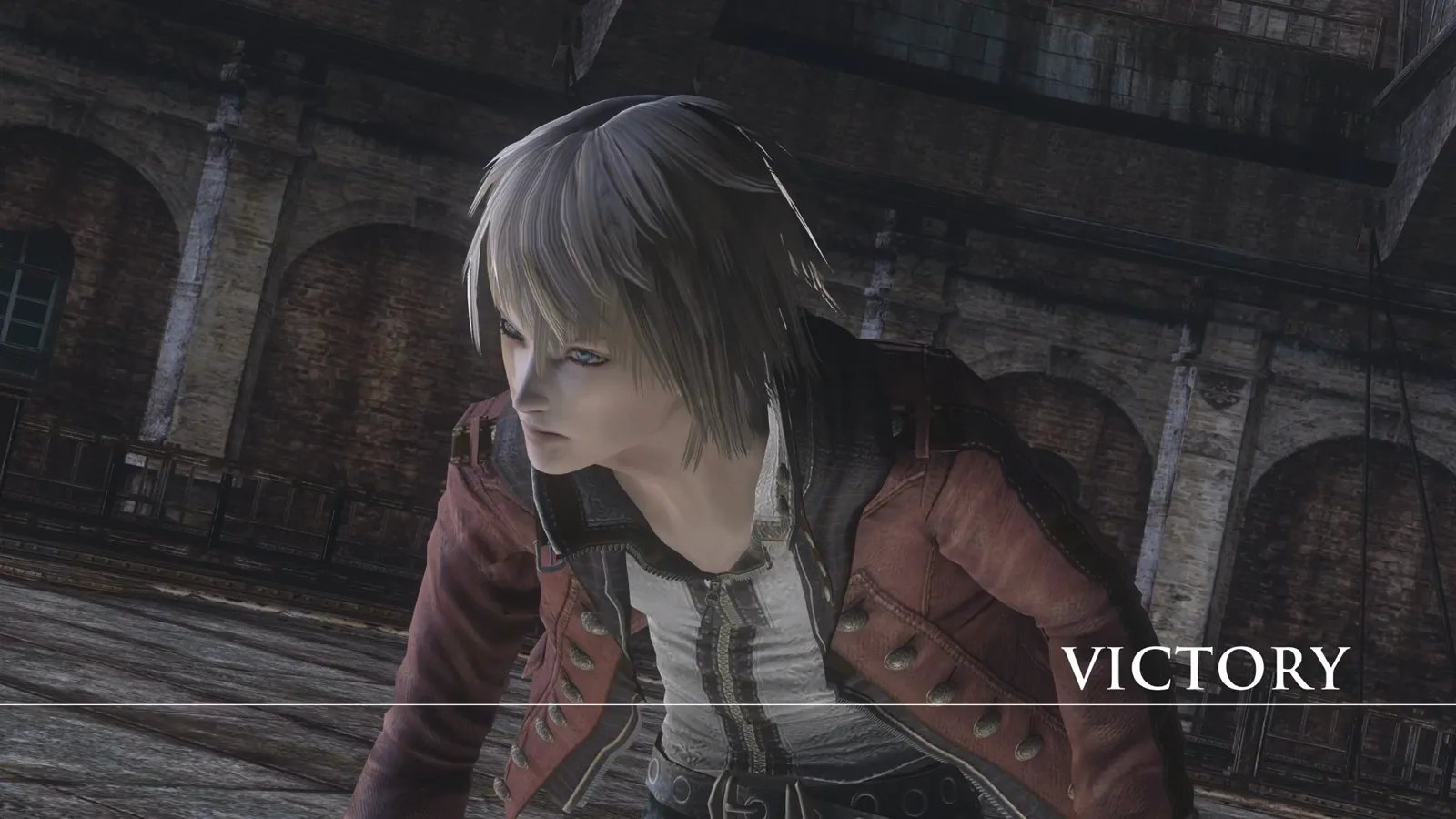 Leanne dual wielding handguns in the Arena with hit counter during Resonance of Fate Enhanced Remaster tutorial