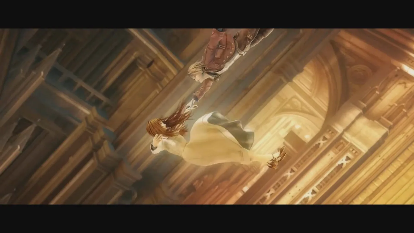 Close-up of a white Energy Hex pickup on a table during an early story scene in Resonance of Fate Enhanced Remaster